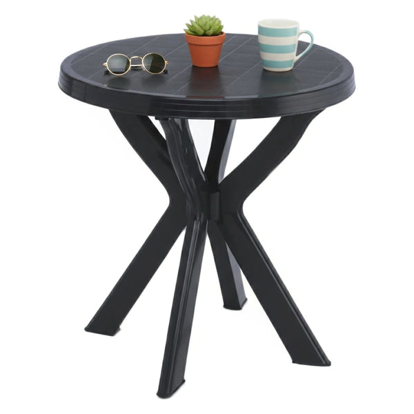 Lorwood, Tavolo da Esterno 2 Posti Made in Italy, 70x70x72h cm Nero Antracite