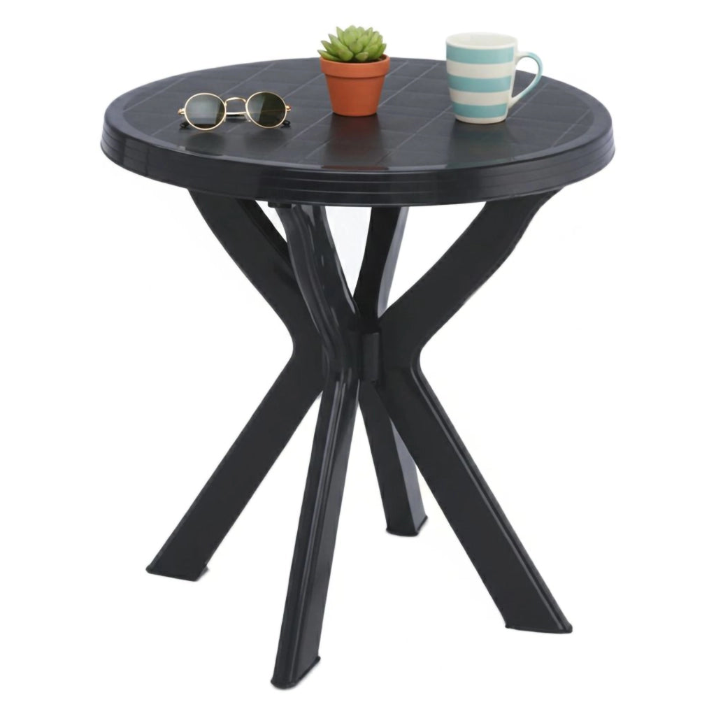 Lorwood, Tavolo da Esterno 2 Posti Made in Italy, 70x70x72h cm Nero Antracite