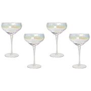 Set di 4 calici da champagne Pompadour soffiati a mano con finitura iridescente 30 cl brindisi festeggiamenti