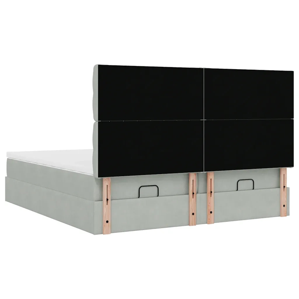 Struttura Letto Pouf con Materassi 160x200 cm in Velluto