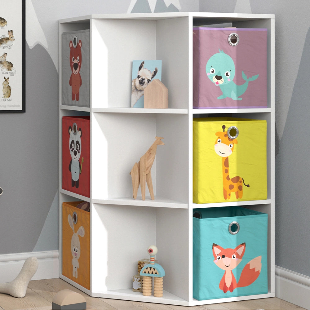Vicco Libreria bambini Bianco 64 x 107.8 cm con 6 scatole pieghevoli opt.1