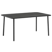 Tavolo da Giardino Grigio Scuro 150x90x72 cm in Acciaio cod mxl 54641