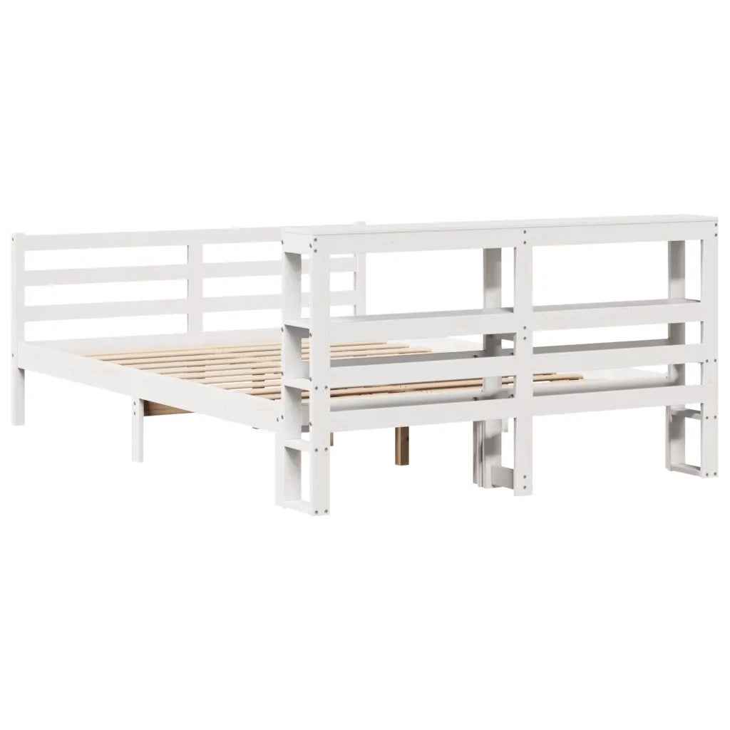 Letto senza Materasso Bianco 120x190 cm Legno Massello di Pino