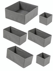 Organizzatore di abbigliamento, 6 pezzi, grigio, scatole multifunzionali per la casa e l'ufficio