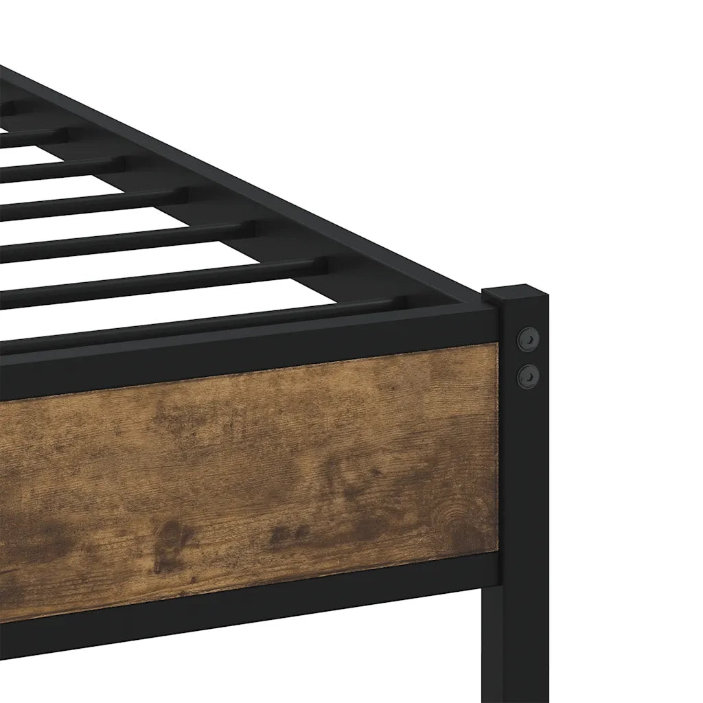 Giroletto senza Materasso in Metallo-Struttura Letto Rovere Fumo 120x200 cm 355754