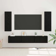 Set mobile TV 5 pz-Credenza per TV Rovere Nero Legno multistrato 696364