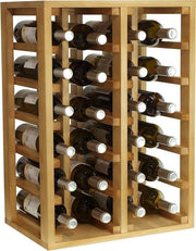 Wine rack in legno di quercia chiaro - sistema di archiviazione per bottiglie - 66x46x32 cm