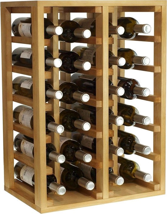 Wine rack in legno di quercia chiaro - sistema di archiviazione per bottiglie - 66x46x32 cm