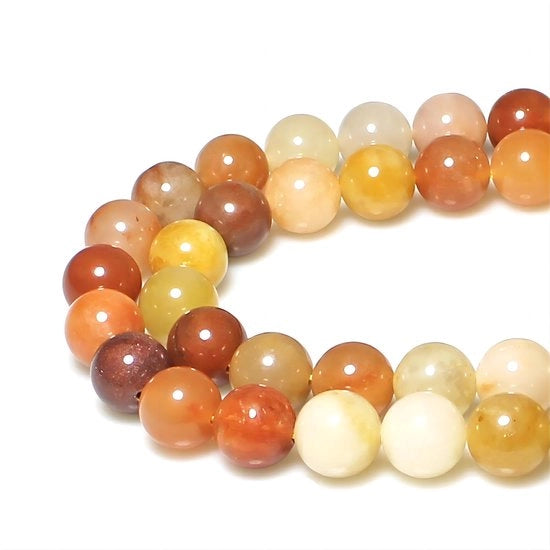 Kralen 10 mm 35 pezzi Mischia gialla jade perle con foro Piatte perle naturali rotonde per la creazione di gioielli bracciali collane