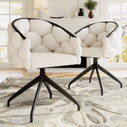 Sedia di lusso girevole 360¡ã - Zephmum- Stile moderno, schienale ergonomico, colore beige