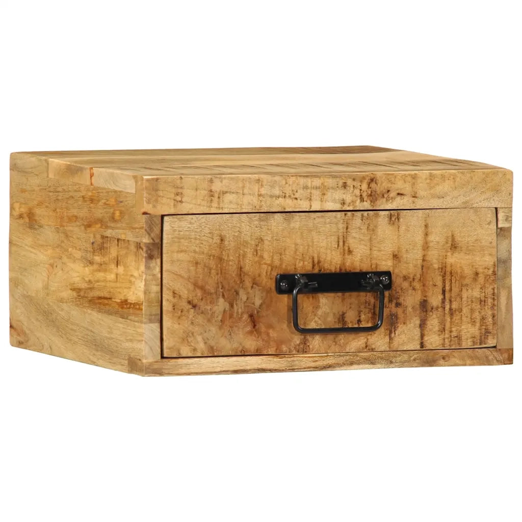 vidaXL Comodini da Parete 2pz in Legno Grezzo Massello di Mango