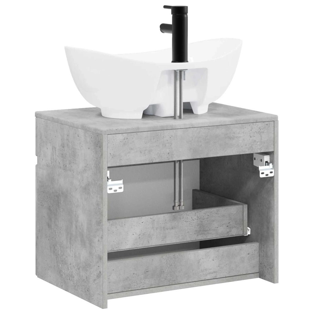 Set di mobili per il bagno Grigio Cemento Legno ingegnerizzato 3404313