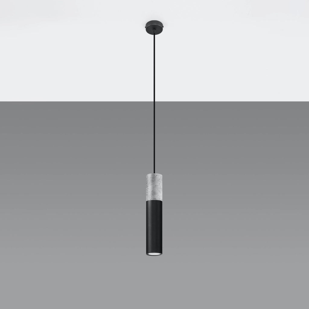 Lampada a sospensione VALERO 1 cemento nero/grigio GU10