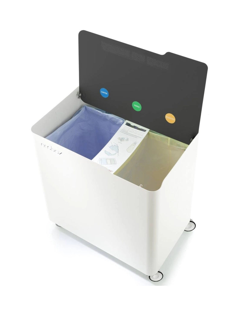 Pattumiera per raccolta differenziata con ruote, soft-close - ECOBOX 60 L