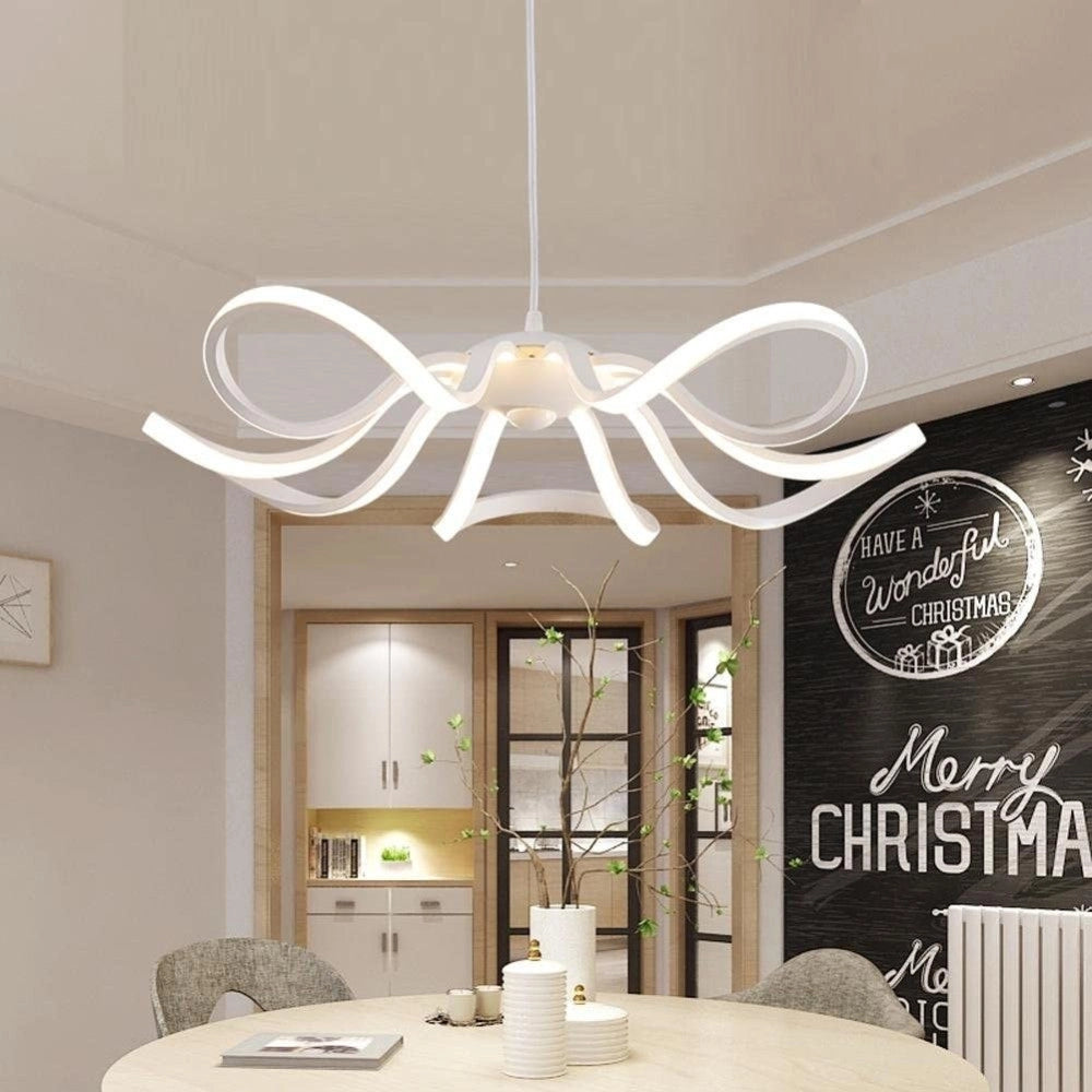 Trade Shop - Lampadario Soffitto Led 45w Fiore Moderno Lampada Luce Fredda Calda Naturale B38 -