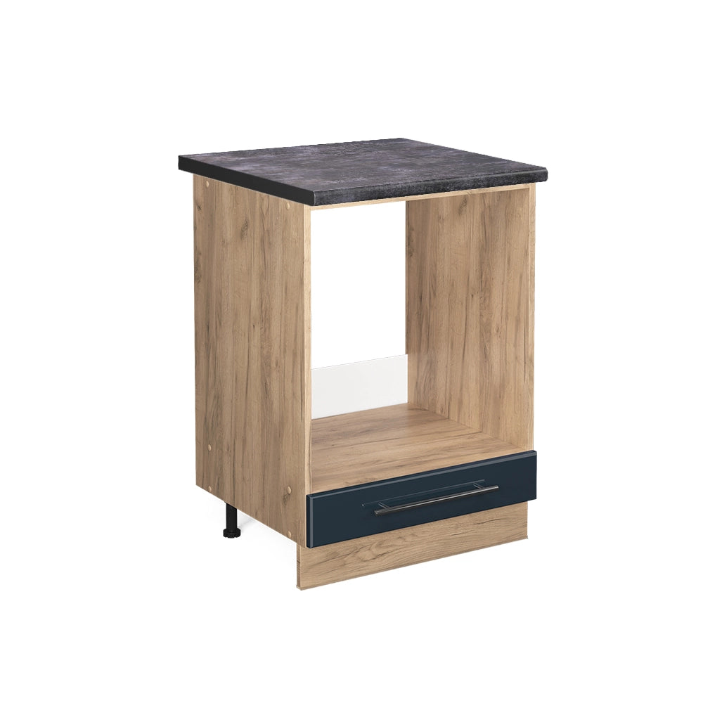 Mobile per forno da incasso Fame-Line Blu scuro lucido/Rovere dorato 60 cm, PL Antracite Vicco
