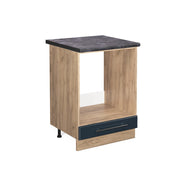 Mobile per forno da incasso Fame-Line Blu scuro lucido/Rovere dorato 60 cm, PL Antracite Vicco