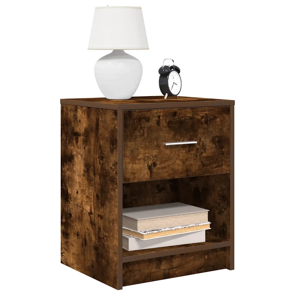 Comodino con Cassetto Rovere Fumo 40x34x50 cm 858775