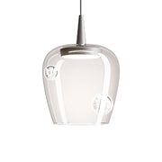 Zafferano Lampada a sospensione Bilia 18 LED 8W 3000K in Vetro Borosilicato Soffiato e Alluminio, Design Elegante per Interni, Finitura Trasparente