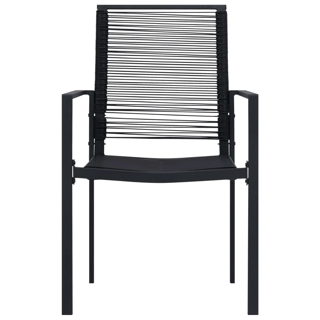 Sedie da Giardino 4 pz | Sedie da Esterno in Rattan Nero