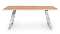 Tavolo Rettangolare Fisso 180x90x76 cm Kashar in Legno Acciaio