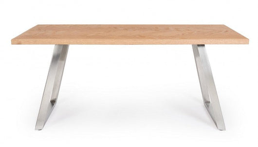 Tavolo Rettangolare Fisso 180x90x76 cm Kashar in Legno Acciaio