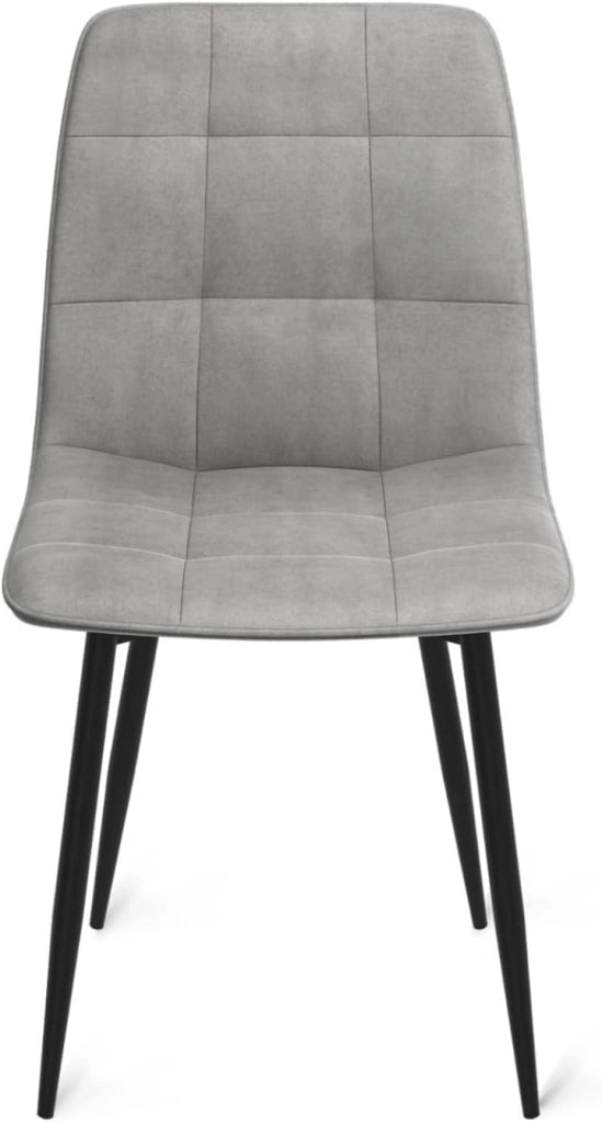 Set di 4 sedie MILA in velluto misto blu, grigio chiaro, grigio scuro, giallo
