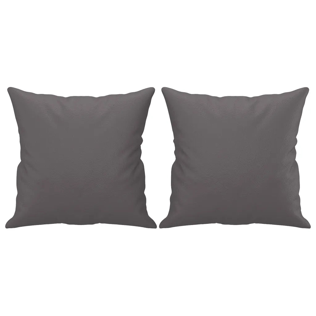 Divano a 2 Posti con Cuscini Grigio 120 cm in Similpelle