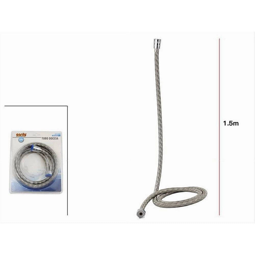 Trade Shop - Tubo Laccio Flessibile Per Doccia Doccetta Vasca Bagno Universale 1.5 Mt 69229 -