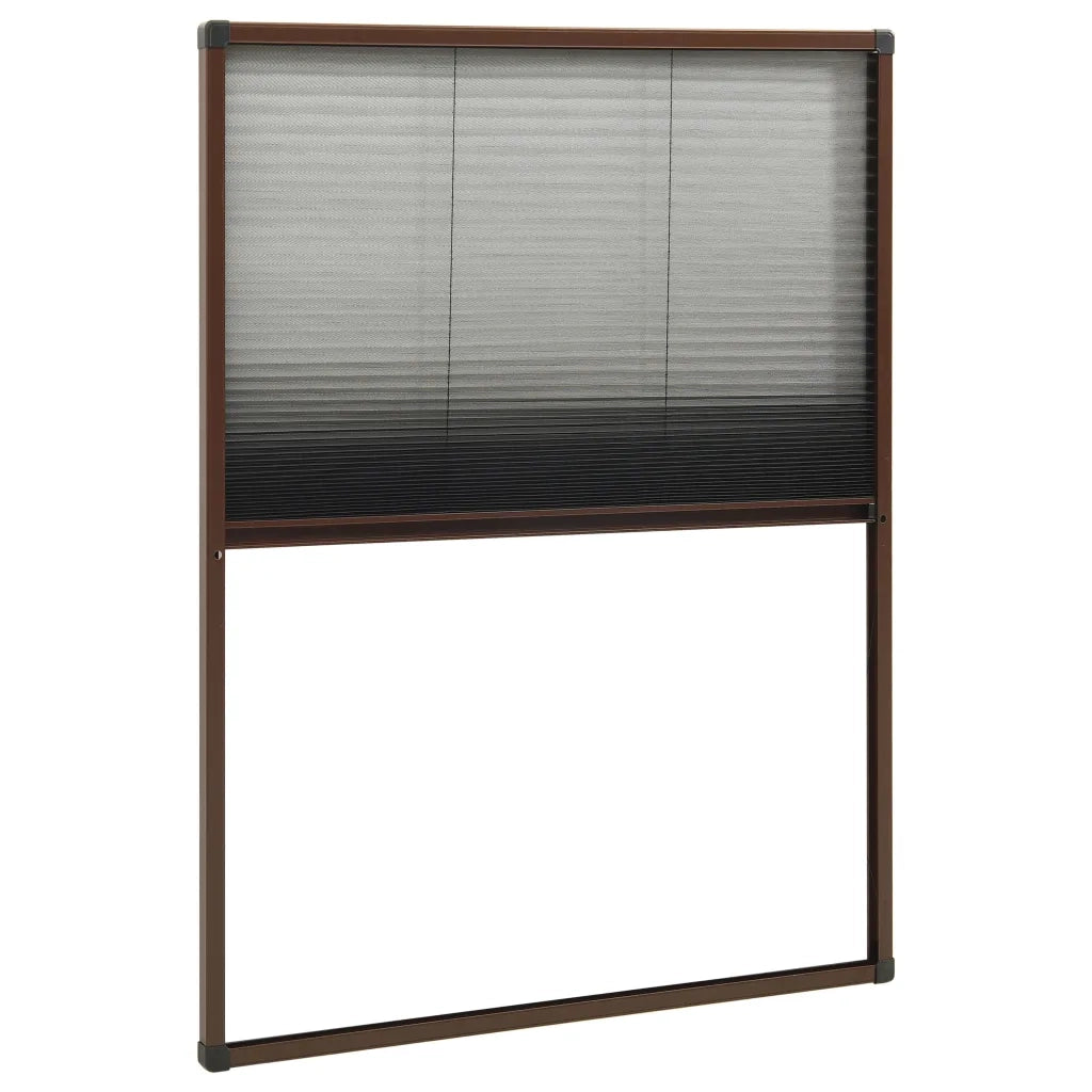 Zanzariera Plissettata Finestre in Alluminio Marrone 80x120 cm 148655