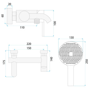 Rubinetto Da Vasca Rea Foster Gold Brush
