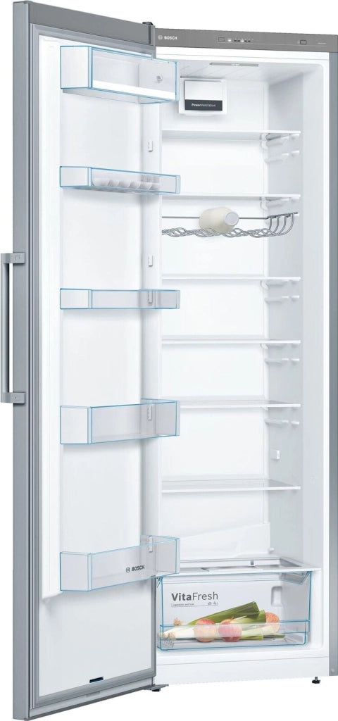 Bosch KSV36VLEP Serie 4 - Frigorifero Mono Splitporta 346 L, 186 cm, Classe E, 39 dB, VitaFresh, Acciaio inox