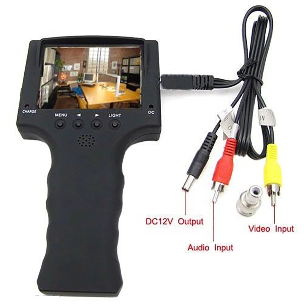 MONITOR 3.5 TESTER TELECAMERE RETE ETHERNET LAN BATTERIA INTERNA USCITA 12V -