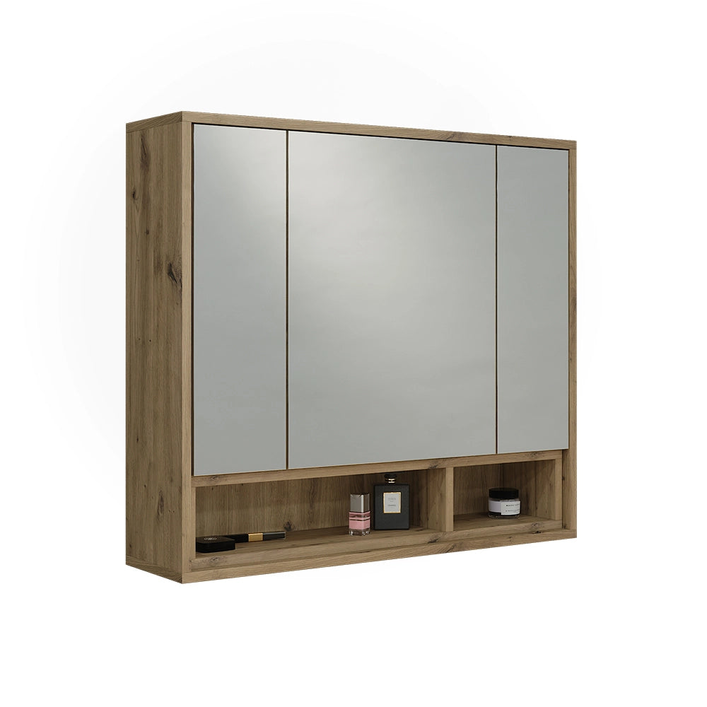 Armadietto con specchio Beatrice Cachemire/Rovere artigianale 80 x 72 cm Vicco