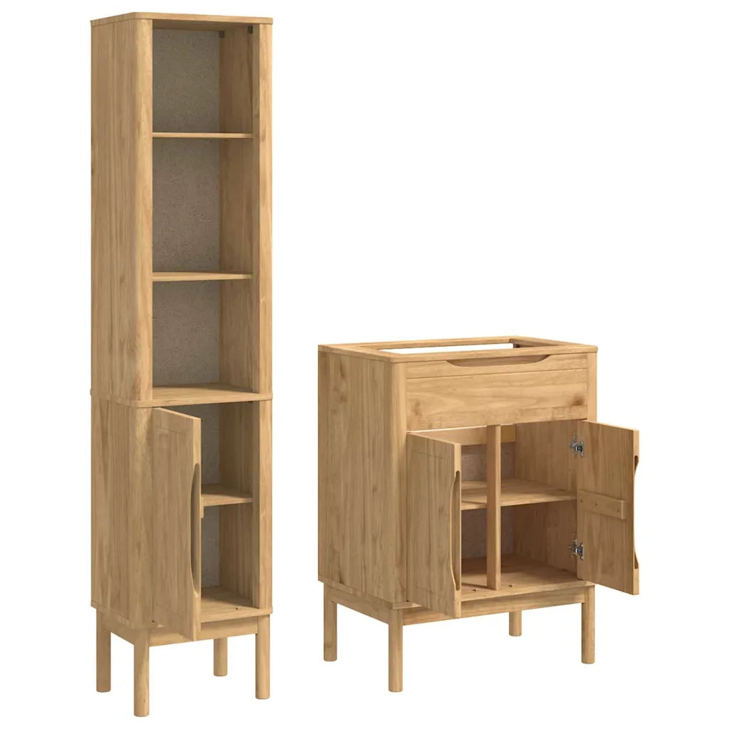 Set di mobili per il bagno con porta FLORO 2 pcs Marrone cerato