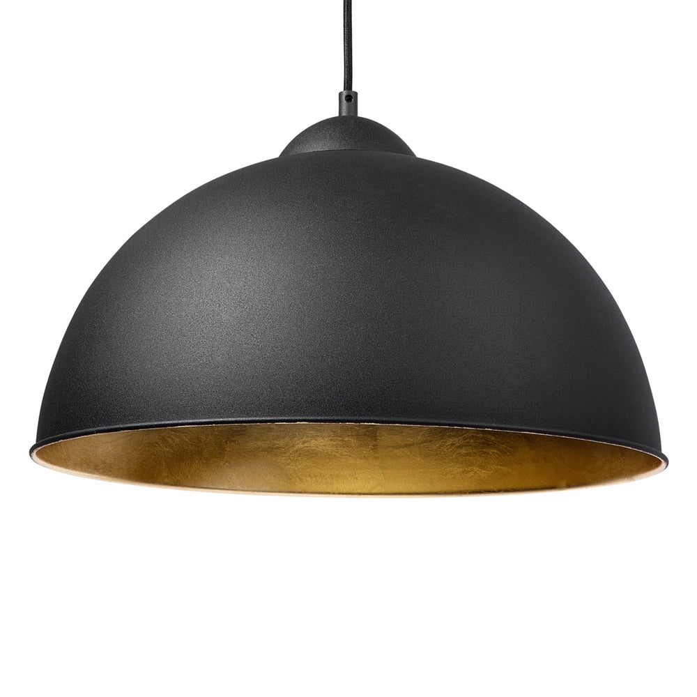 Lampada da soffitto nera Mezza Globo Metallo Industriale Moderna