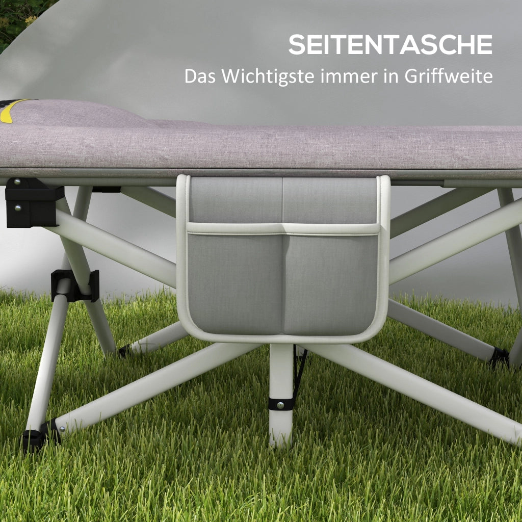Letto da campo pieghevole in metallo ¨C zephmum ¨C grigio 185x65x37 cm