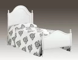Letto singolo arte povera laccato bianco opaco  l.100 p.212 ht.135 (1431) - Mobili 2G