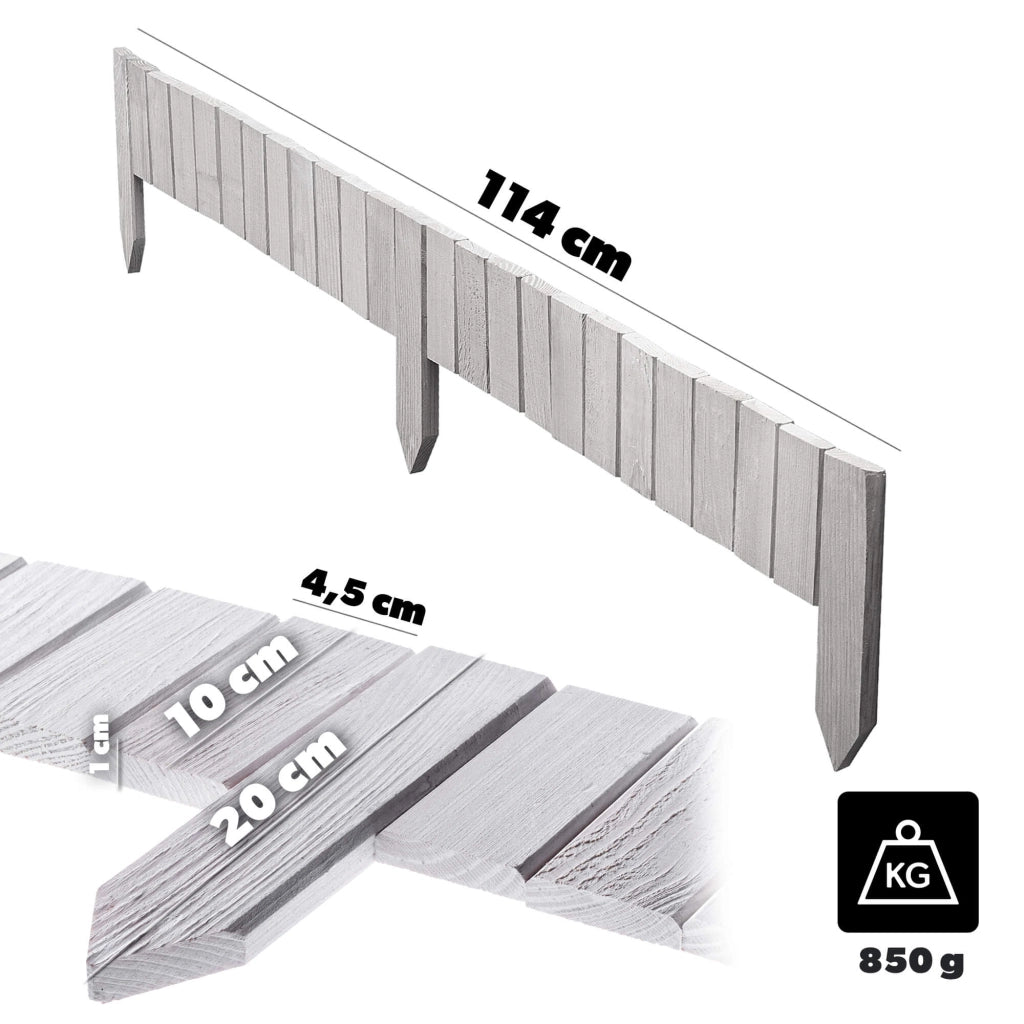 Recinzione da giardino in legno KADAX Palisade, infissa nel terreno, colore bianco, 10x114 cm.
