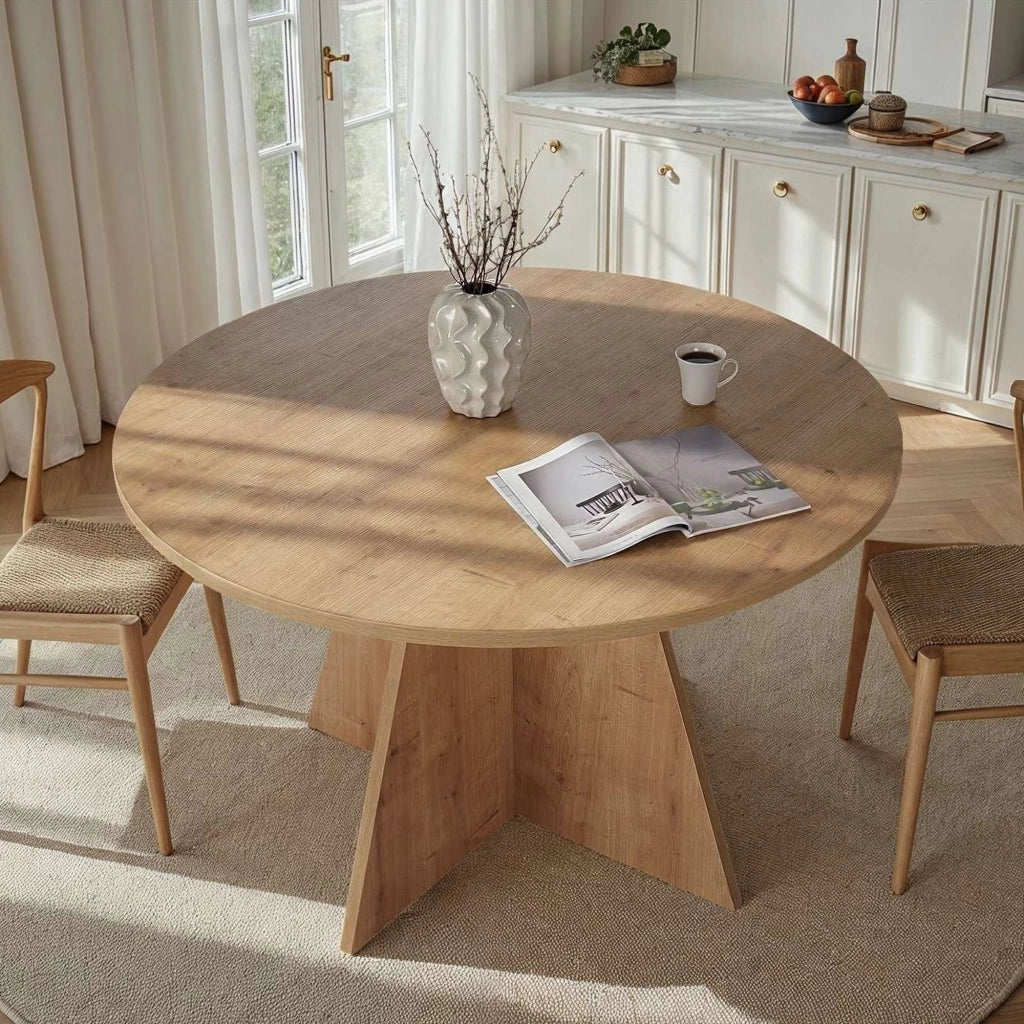 Racale, Tavolo Fisso 4 Posti, 120x120x75h cm Marrone Rovere