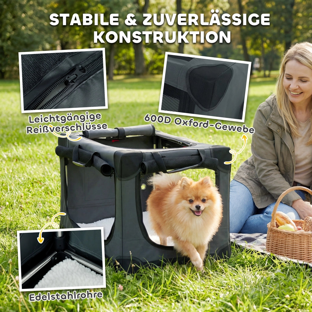 Trasportino per Cani Pieghevole con Cuscino ¨C zephmum ¨C Verde Esercito 40x60x30