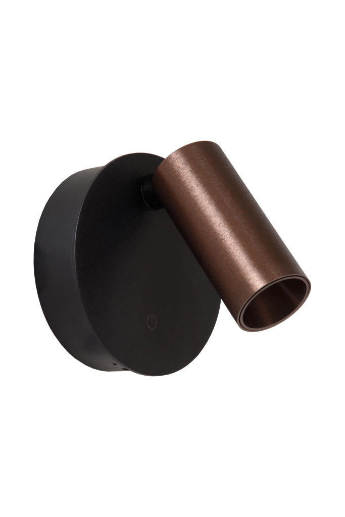Faretto da parete TONI LED 2W wireless marrone nero Lucide
