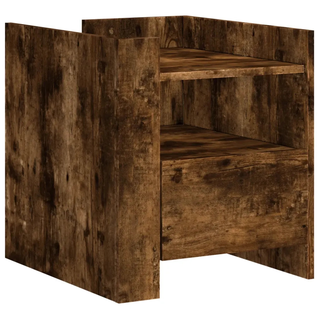 Comodino-Tavolino da notte Rovere Fumo 45x50x50 cm in Truciolato 391772