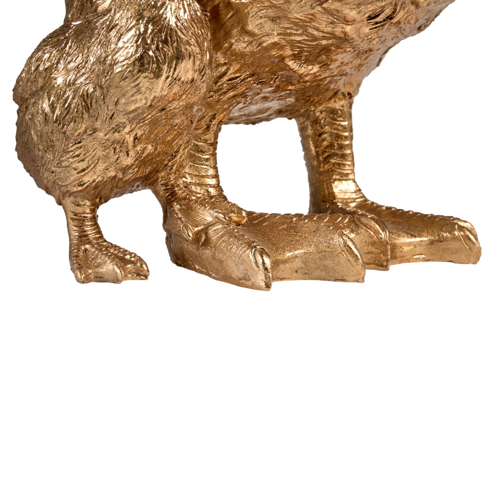 Lampada da tavolo in poliresina dorata a tema animale Luce da comodino Lampada da lettura a forma di anatra Soggiorno Camera da letto Stile Glam