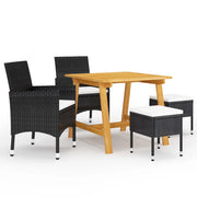 Set Mobili da Pranzo per Giardino 5 pz Nero cod mxl 69247