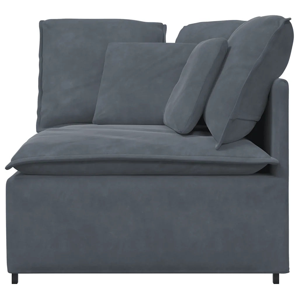 Modulo Angolare Divano Modulare con Cuscini Grigio Scuro 100 cm CFW2020980
