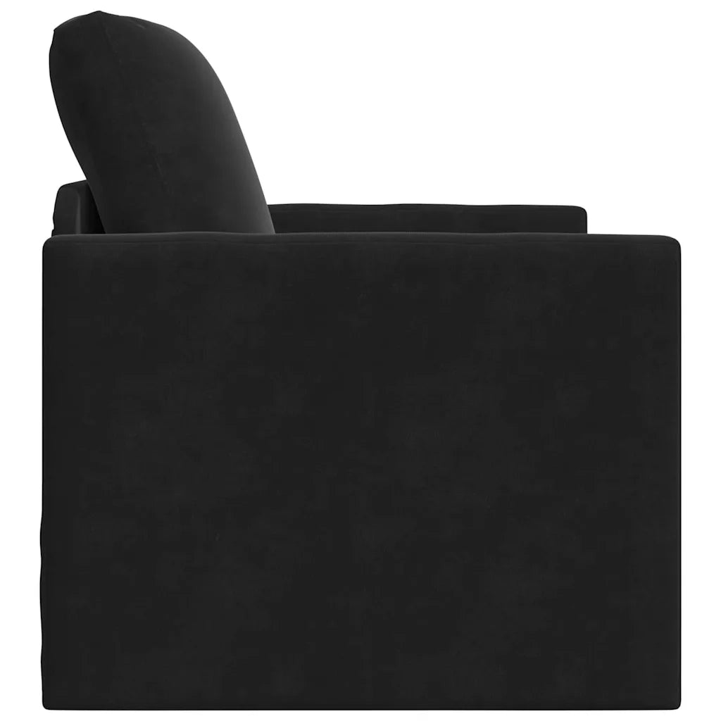 Divano letto | Sof¨¤ letto | Letto singolo Nero 74 x 77 x 81 cm Velluto
