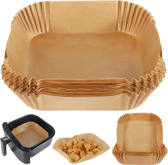 Friteuse voering premium - Perkamentpapier voering 50 pezzi - Vetvrij - Fritte da gettare - Adatto per friteuse - Compatibile con diversi marchi - Senza occhi - Set da 50 pezzi