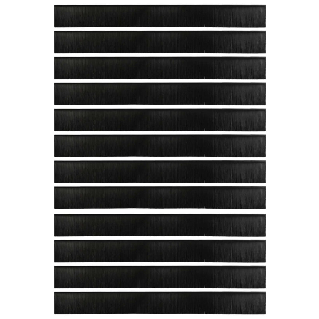 Spazzole per porte autoadesive 12 pcs Nero 100 cm 42019581