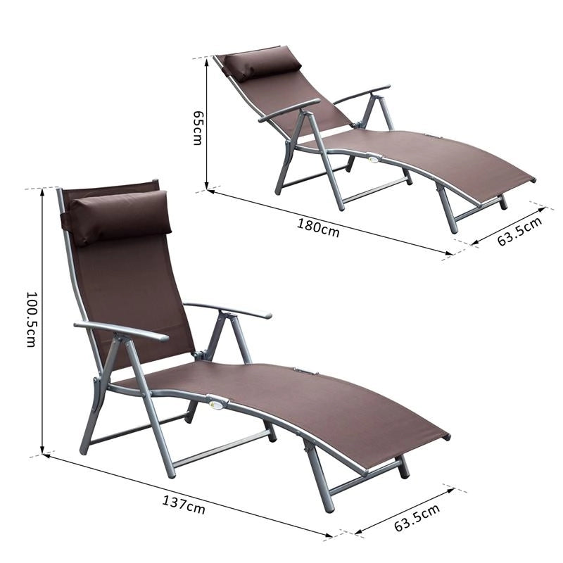 SDRAIO PRENDISOLE RELAX RECLINABILE PIEGHEVOLE CON CUSCINO GIARDINO MARRONE